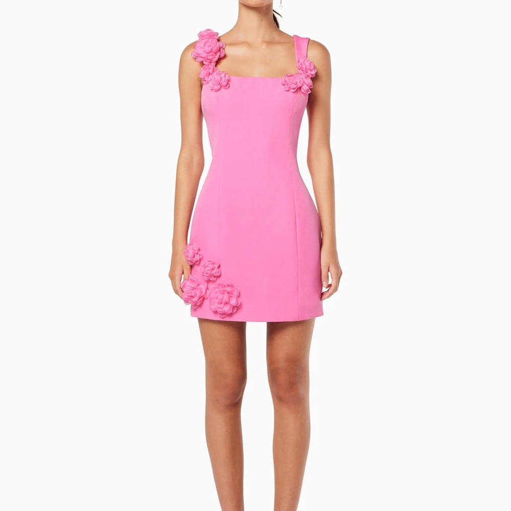 ELLIATT trompe 3D floral Mini Dress pink size medium